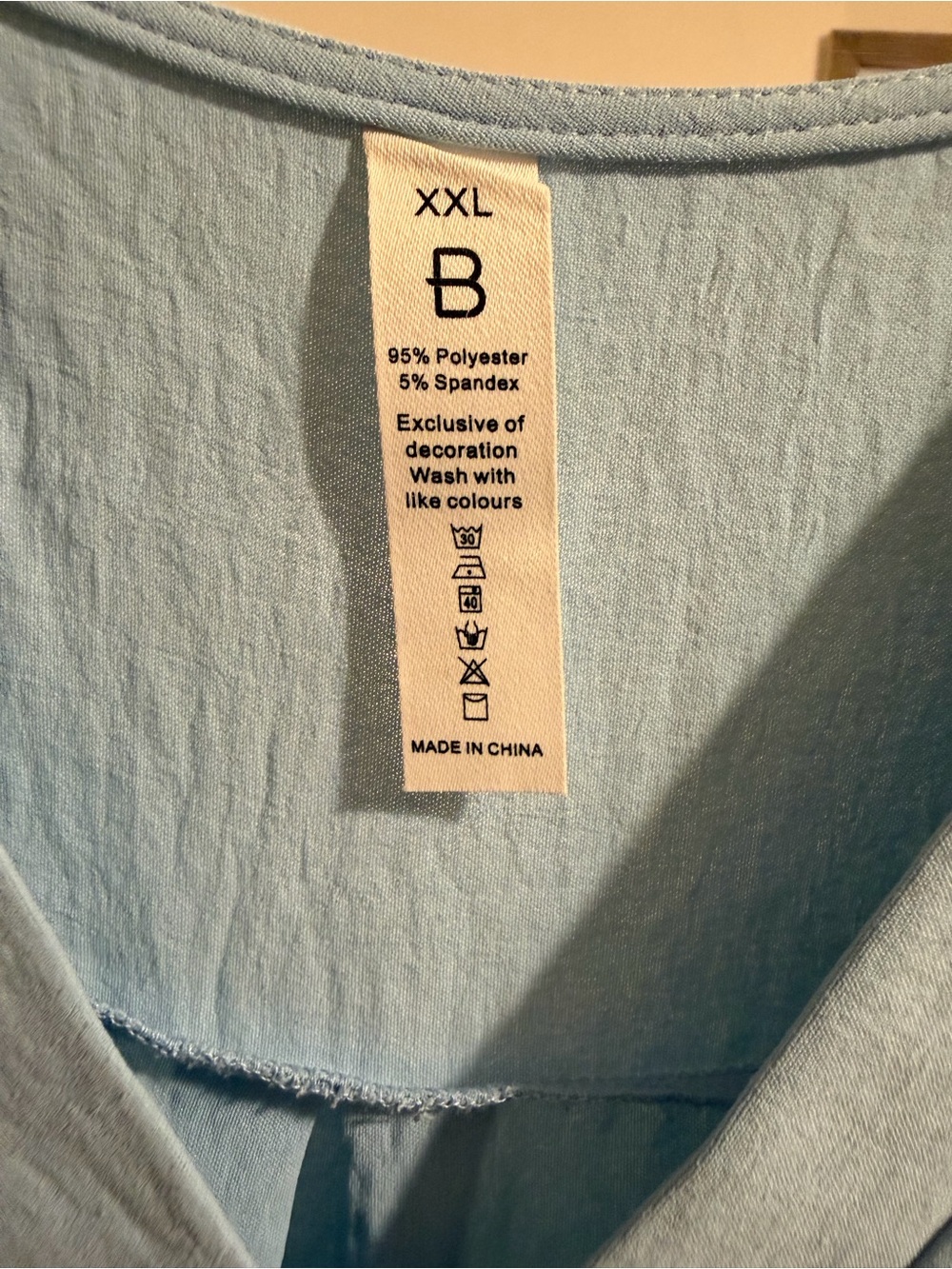 Light Blue Ruffle Sleeve V-Neck Top - Picture 2 of 2